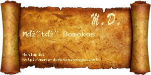 Máté Domokos névjegykártya